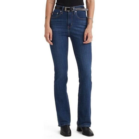 Levi's Jeans Women W28 L32 Blue 725 High Rise Bootcut Western Y2K 90s Boho Retro - Picture 1 of 15